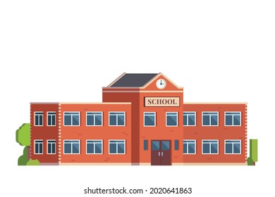 Vector icon set or infographic elements representing low poly school buildings for city illustration