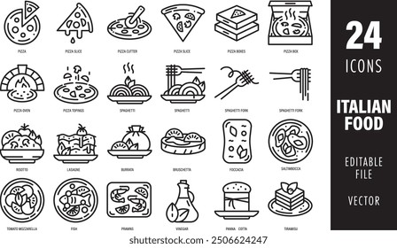 Vector icon set italian food