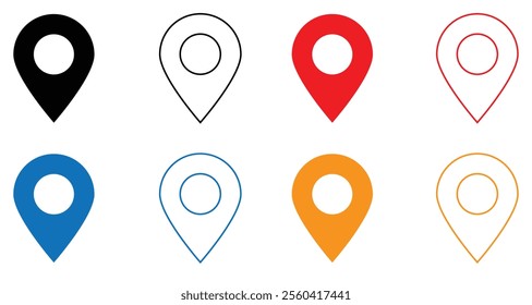 Vector icon set of location, Position symbol.