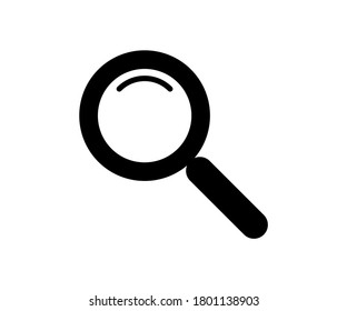 Vector icon set of magnifying glass, search icon, flat vector design, search icon with fill and outline.