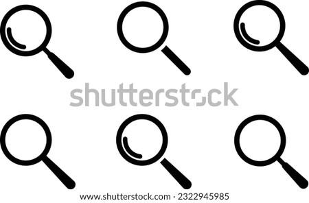 Vector Icon Set of Magnifying Glass-Shaped Search