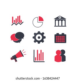 Vector Icon set marketing and business