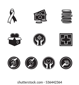 Vector icon set for medical on white background