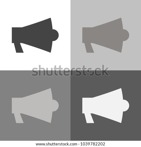 Vector icon set megafon on gray background