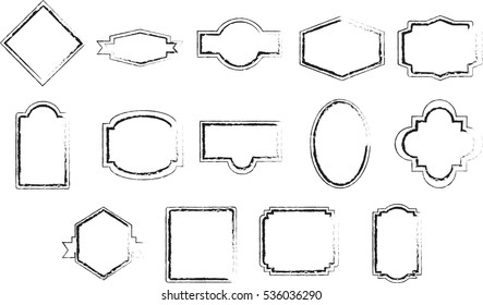Vector icon set for mirror frames on white background
