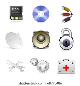 vector icon set for mobile or electronic device interface