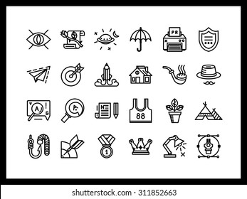 Vector icon set in a modern style. Honest and dishonest business, strategy and tactics, startup, user-defined set.