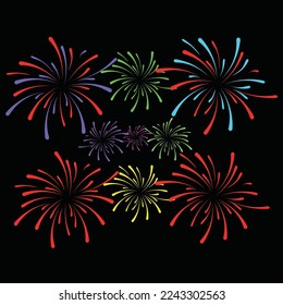 Vector Icon Set of New Year elements. Festive Design for: Posters, Prints, Cards, Websites and other purposes