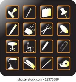 Vector Icon Set of office tools