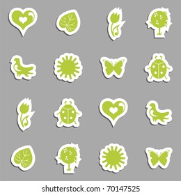 Vector Icon set on the topic spring. Vector illustration