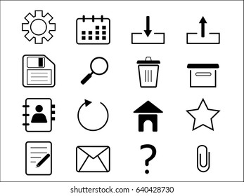 Vector icon set on white background.
