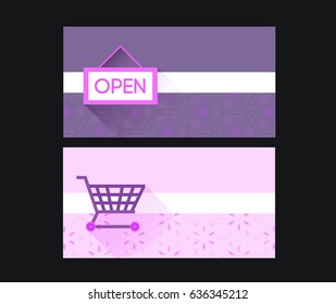 Vector icon set of online shopping