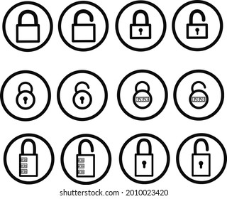 Vector icon set of padlocks for your business.