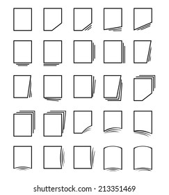 Vector icon set: pages and files