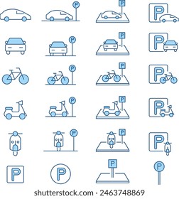 Vektorgrafik Icon Set für Parken