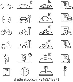 Vector Icon Set for Parking