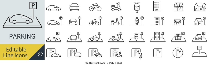 Vector Icon Set for Parking