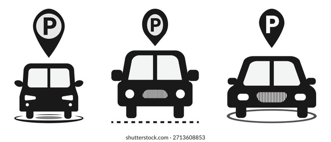 Vector Icon Set for Parking