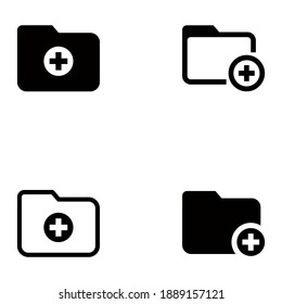 Vector icon set of patient medical record, simple design, perfect for all project