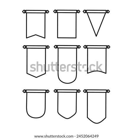 Vector icon set of pennant flag good for banner,poster,education,website icon,bussines icon,element and more