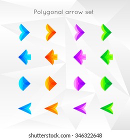 vector icon set. polygonal arrow