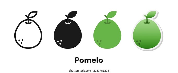 Vector icon set of Pomelo.