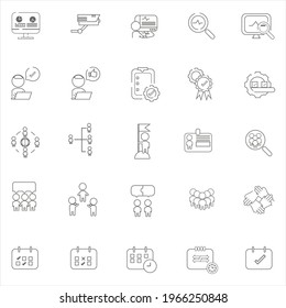 Vector Icon Set For Project Management , Monitored , Quality , Human Resource , Team Work ,schedule