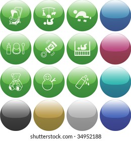 Vector of icon set, also provided background in other colors