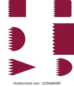 Vector Icon set of Qatar National Flag with white background
