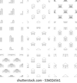 Icono vectorial conjunto de bienes inmuebles sobre fondo blanco