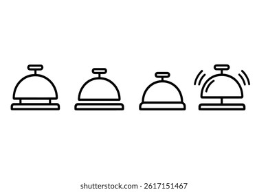 Vector icon set of a reception bell available in black and white colors