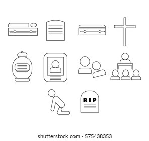 Vector icon set of religious sign and symbol on white background
