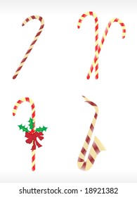 vector icon set of santa stick