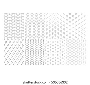 Vector icon set for seamless pattern on white background
