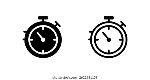 Vector icon set showcasing quick time symbols, suitable for productivity and timing designs.