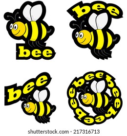 Vector Icon Set Showing Cartoon Bee Stock Vector (Royalty Free ...