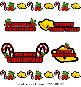 Vector icon set showing different icons with the message 'Merry Christmas'
