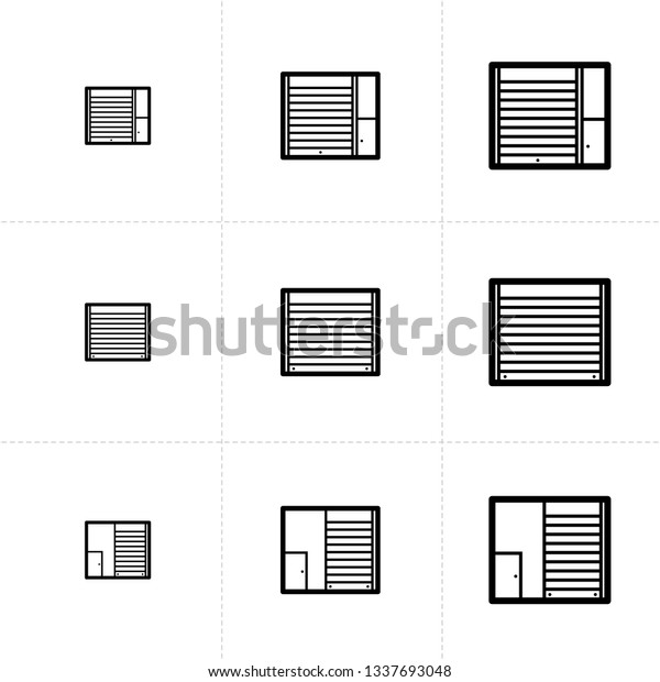 Vector Icon Set Shutter Door Elements Stock Vector (Royalty Free ...