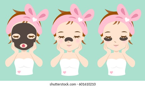Vector icon set for skincare infographic.