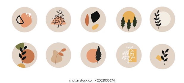 vector icon set for social media highlight covers