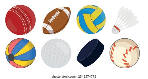 Conjunto de bolas deportivas de Vector Icon