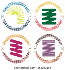 Vector icon set with springs