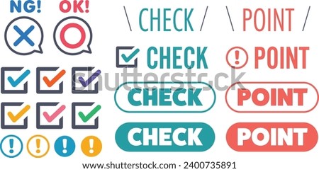 Vector icon set such as checkboxes and points