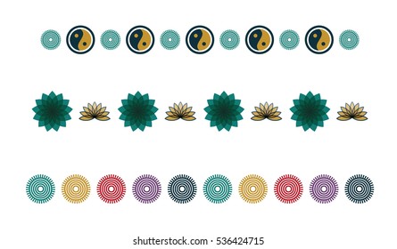 Conjunto de iconos vectoriales de formas de geometría simétrica sobre fondo blanco 