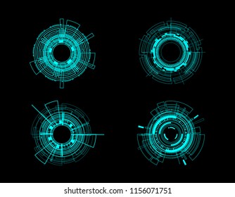 Vector icon set technology circle design.