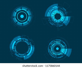 Vector icon set technology circle design.