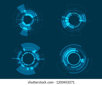 Vector icon set technology circle design.