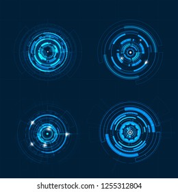 Vector icon set technology circle design.