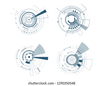 Vector icon set technology circle design.