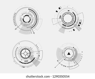 Vector icon set technology circle design.